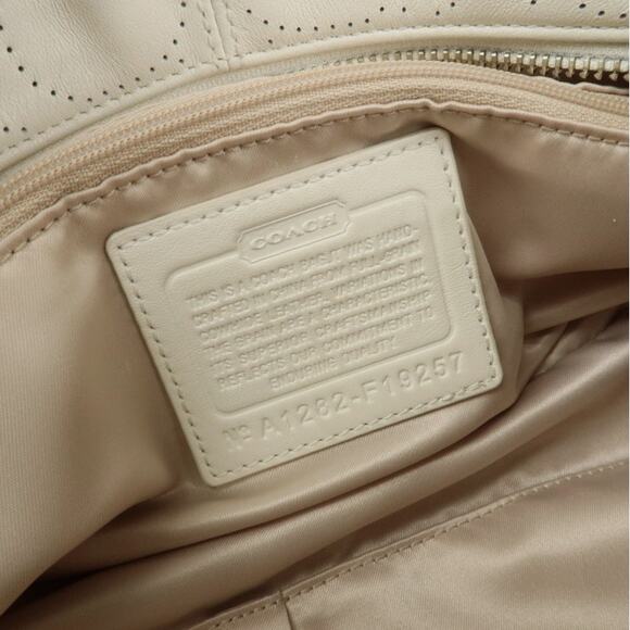 💎✨Authentic✨💎COACH Leather Canvas Hand Bag Shoulder bag White - Picture 7 of 7